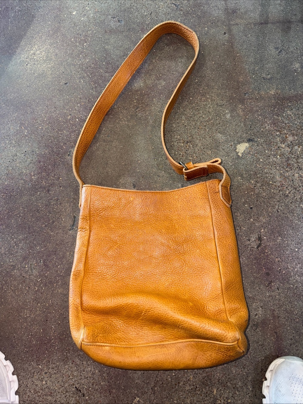 Leather Crossbody Bag in Tan